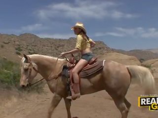 Great brunette teen hooker missy stone outdoor cowboy style fuck