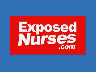 Exposed Nurses: voluptuous redhead nurse in latex uniform gets nasty