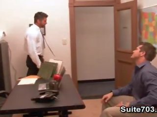 Elite gays Berke and Parker fuck in the office